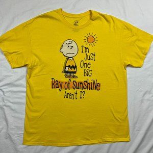 Charlie Brown ‘Ray of Sunshine’ Shirt Yellow Peanuts XL